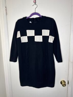 Vintage 90s VUE Colorblock Checkerboard Mini Dress - Mod/Ska Retro Aesthetic M